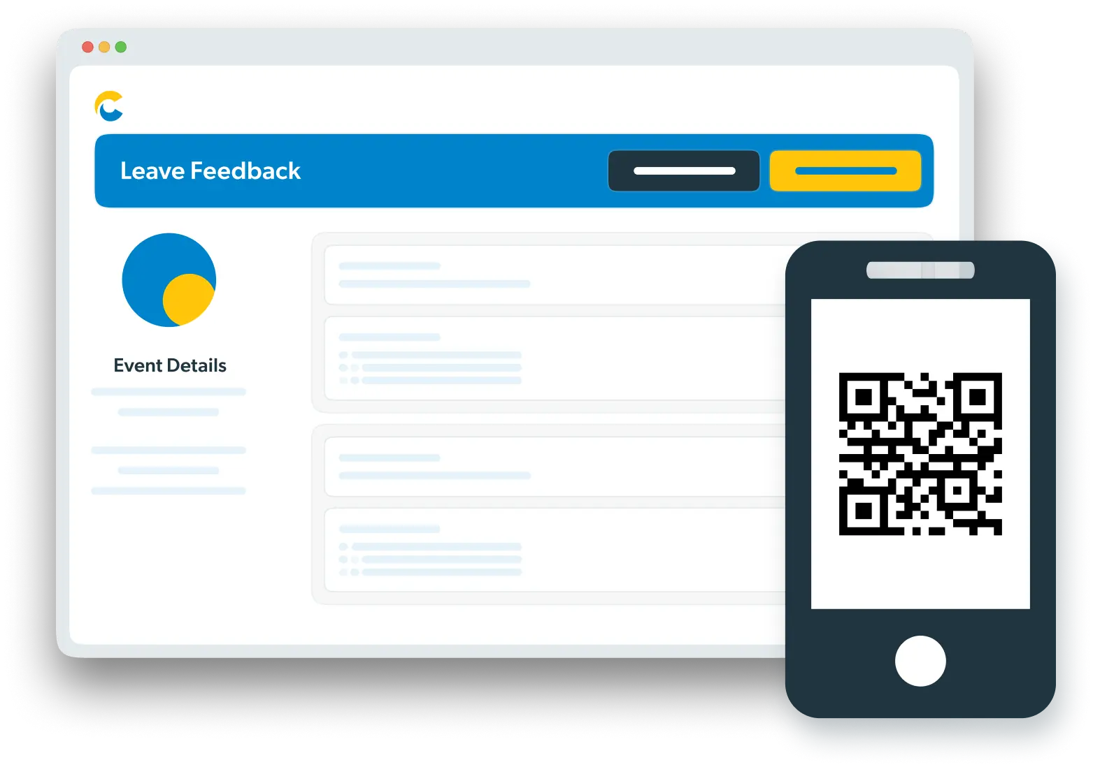 Training feedback software capturing learner feedback via QR code on a mobile device during a training session